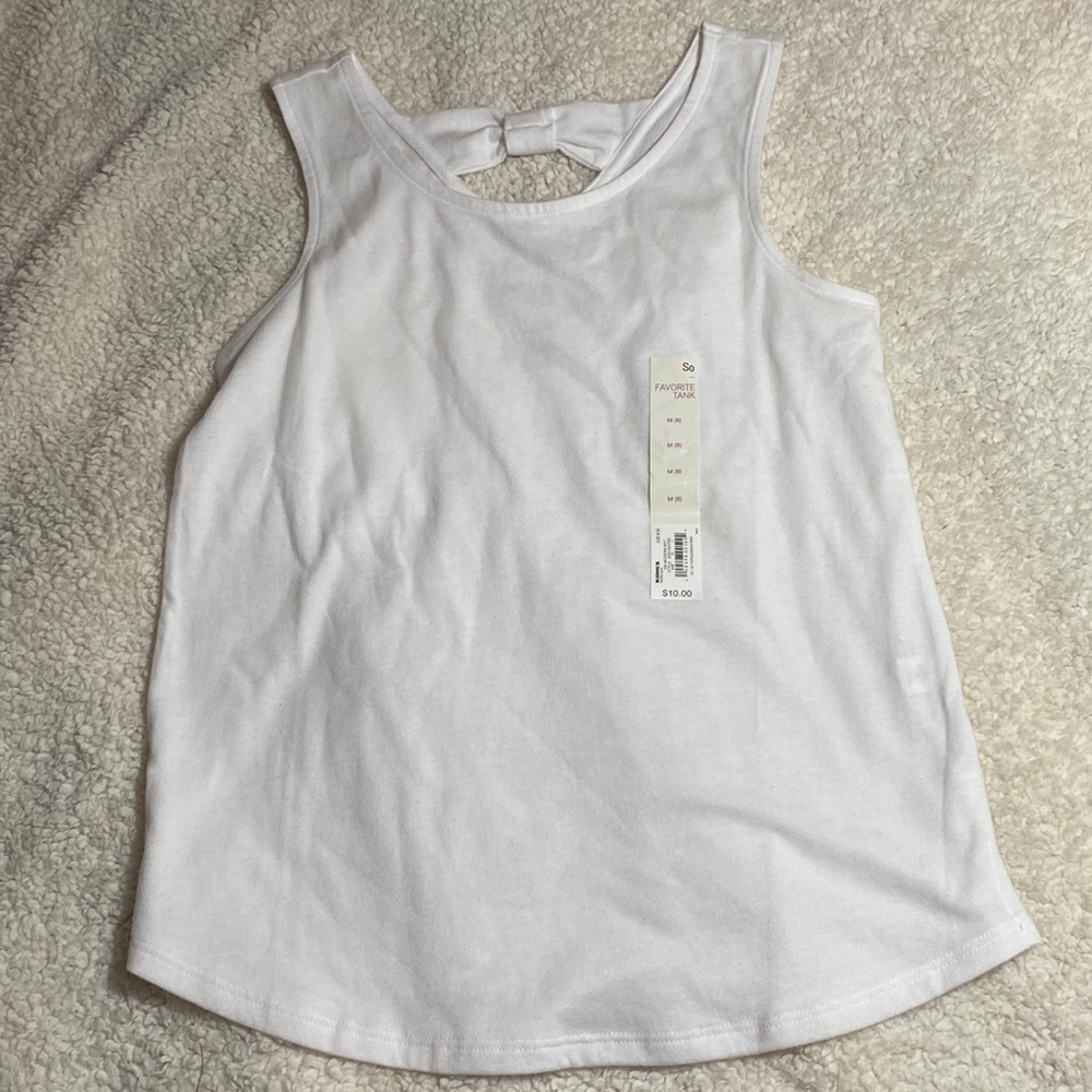 🆕 NWT Girls Size 8 White Tank Top ☀️